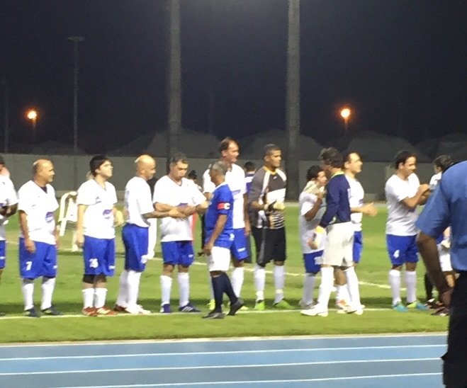 A partida de futebol ocorreu no Estádio Olímpico Zerão